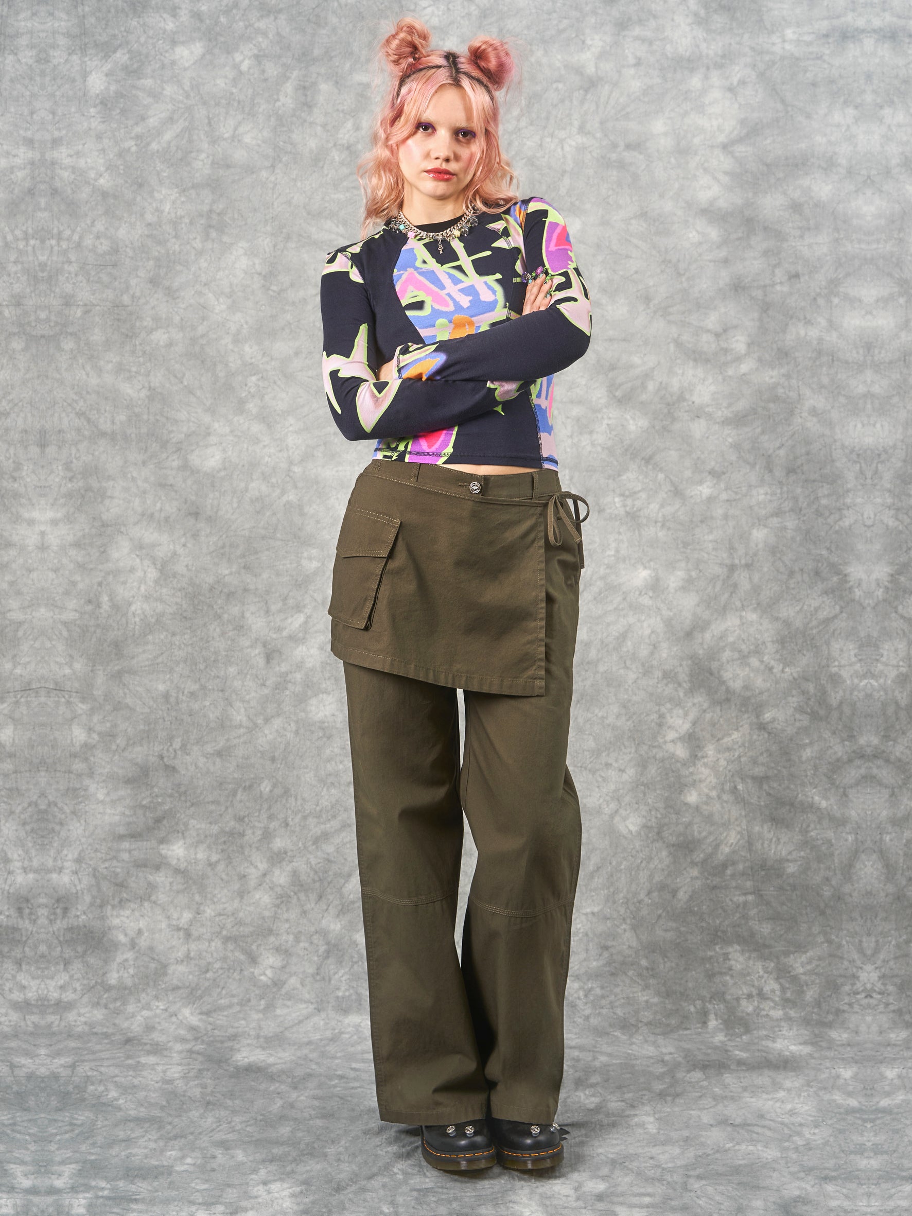 Culottes pants with overlay skirt | P11671 | NISSA